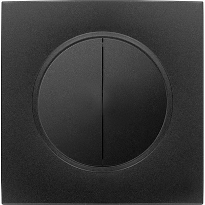 Накладка на механізм вимикача двоклавішний HausMark Bela без підсвітки чорний SNG-SWP.RD20MG2W1-BK