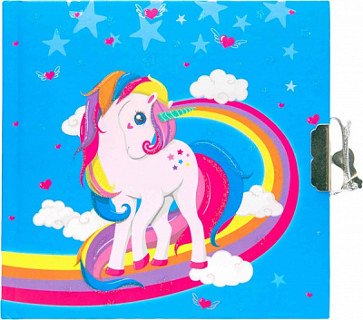 Блокнот детский на замке Единорог 135x135 мм 56 л Malevaro