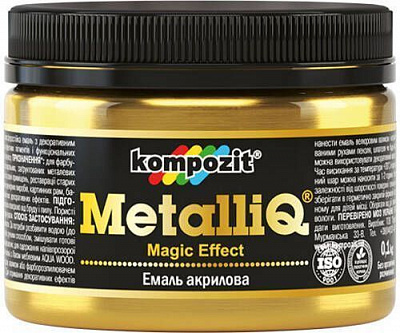 Декоративная краска Kompozit акриловая MetalliQ платина 0.77 л