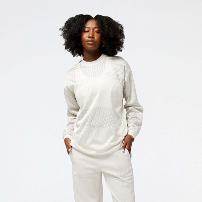 Свитшот New Balance ATHLETICS PEARL MESH WT31552MBM р. XS бежевый