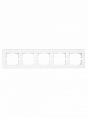 Рамка пятиместная Lezard Vesna горизонтальная белый матовый 742-5380-150