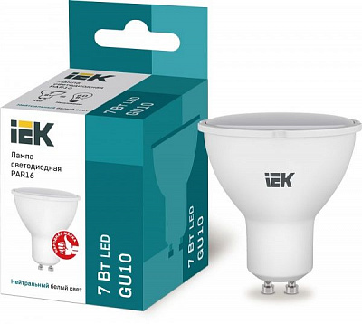 Лампа світлодіодна IEK 7 Вт MR16 матова GU10 220 В 4000 К