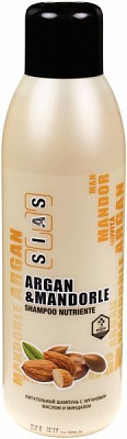 Шампунь SIAS Питательный с аргановым маслом и миндалем 1000 мл