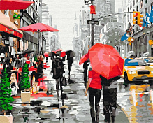 Картина по номерам Дождь в Нью-Йорке PBS8091 40x50 см Brushme 
