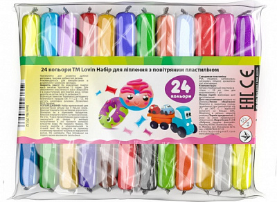 Набір для творчості 24 шт. 12 кольорів із повітряним пластиліном Lovin'do