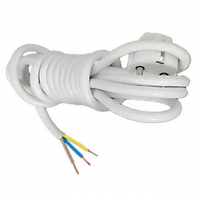 Кабель с вилкой Neomax с заземлением белый 1,5 м 