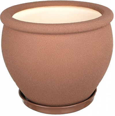 Горщик Оріана-Запоріжкераміка В`єтнам №2 шовк круглий 10,5л молочний (011-2-136)