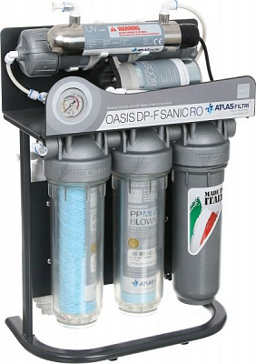 Система обратного осмоса Atlas Filtri Oasis Dp-F Sanic Pump-UV с насосом, минерализатором, каркасом, УФ-лампой