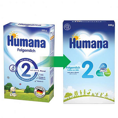 Сухая молочная смесь Humana с пребиотиками 2 300 г 4031244782175
