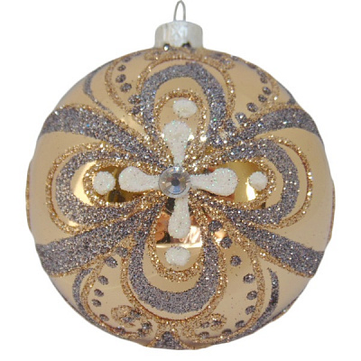 Куля новорічна d80 срібн.-зол.9196