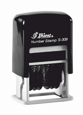 Нумератор S-309 6 знаків 3 мм чорний корпус Shiny