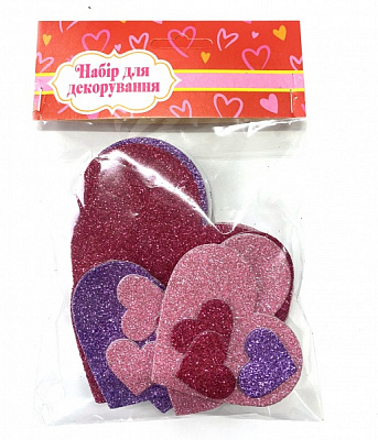 Наклейки с блестками Сердца 18 шт. Аплі-Краплі