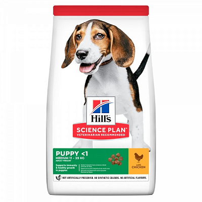 Корм Hill's сухой ​​для щенков с курицей SCIENCE PLAN Puppy Medium 14 кг