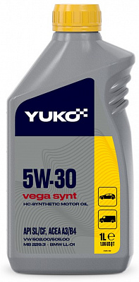 Моторна олива HC-гідрокрекінг YUKO Vega Synt 5W-30 1 л