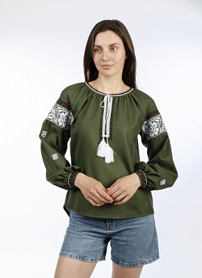 Вышиванка Эдельвика зеленый р. M 157-23/00 