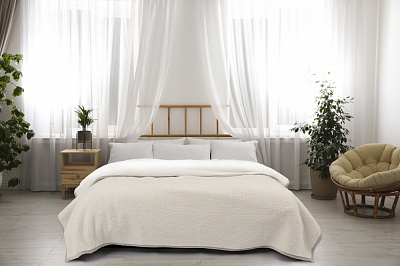 Плед Double Bonded Sherpa 200x220 см айвори La Nuit