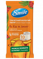 Влажная туалетная бумага Smile Kids & Juniors 10 шт.