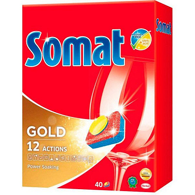 Таблетки для мытья посуды Somat Gold 40 шт