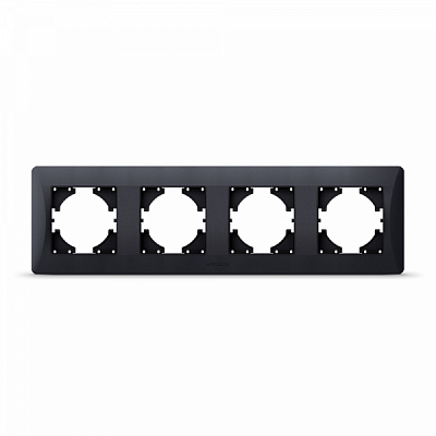 Рамка четырехместная Videx Binera горизонтальная черный VF-BNFR4H-BG