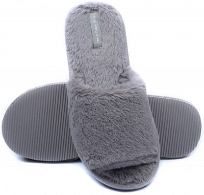 Тапки домашние Twins HS меховые открытые р. 40 серый 