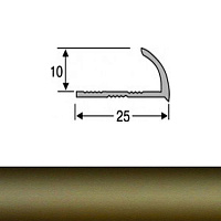 Кутник для плитки TIS зовнішній алюміній 10 мм 2,7 м бронза