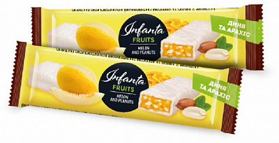 Батончик Vale з динею та арахісом глазурований кондитерською глазур'ю Infanta 40 г