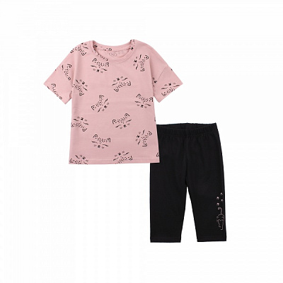 Комплект для девочек Фламинго 764-424 4829960158110 р.56 пудровый с черным 