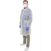 Халат з спанбонду на зав'язках 25 г/кв. м р. XXXL зріст універсальний білий