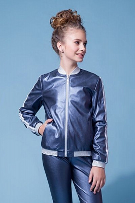 Бомбер Zironka р.122 синий металлик 48-9003-3 