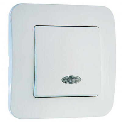 Выключатель одноклавишный Makel Lillium Natural с подсветкой 10 А 250В белый 55021