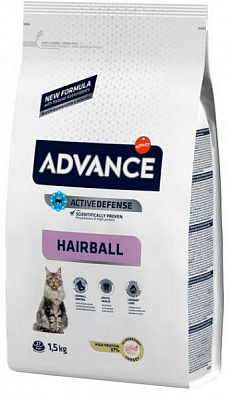 Корм Advance Hairball с индейкой 1,5 кг