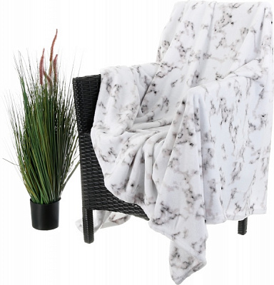 Плед Flannel Plush White Marble 200x220 см білий La Nuit