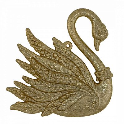 Украшение новогоднее MIS LT Лебедь 12 см золотой