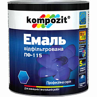 Эмаль Kompozit алкидная ПФ-115 черный мат 0,9кг