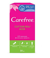 Прокладки ежедневные Carefree с экстрактом хлопка и алоэ 30 шт.