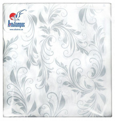 Серветки столові Альбатрос квіти-мереживо 33х33 см 25 шт.