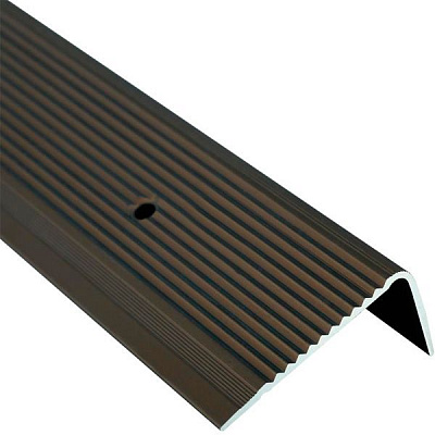 Порожек алюминиевый анодированный Braz Line рифленый с отверстиями 45х20x2700 мм бронза 