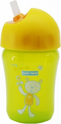 Поїльник Baby Team з силіконовою трубочкою 380мл 5010 в асортименті