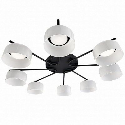 Люстра потолочная LIGHT SET DUSHA MS228 8x12 Вт GX53 черный/молочный