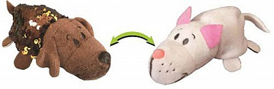 Мягкая игрушка ZooPrяtki с пайетками 2 в 1 Лабрадор-Кот 12 см 554IT-ZPR