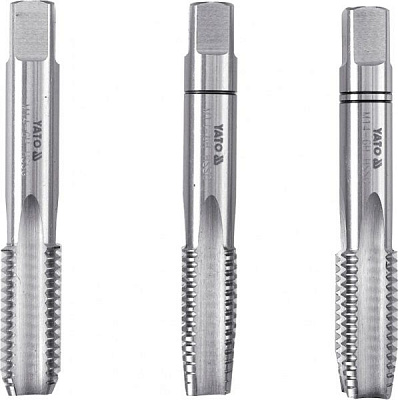 Метчик ручной YATO М7 х 1 мм, HSS М2, l= 50 мм 3 шт. YT-2934