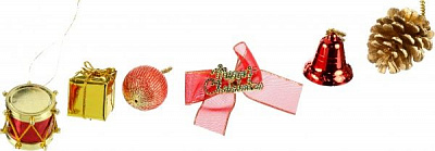 Набір новорічних декорацій червоно-золотий HL2-12011