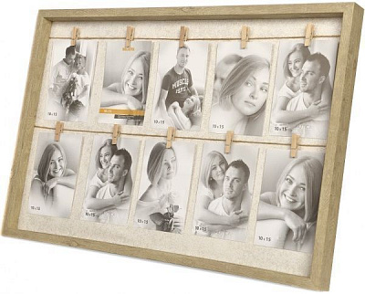 Мультирамка Velista 12B-10W на 10 фото 10x15 см дерево світле