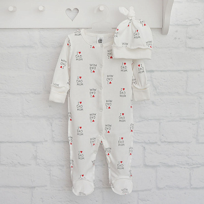 Комбінезон Blanka Люблю тата і маму білий р.56-62 110786