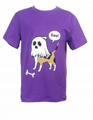 Футболка для девочек/для мальчиков WP Merchandise Halloween Собака-призрак р.92-98 фиолетовый 22098 