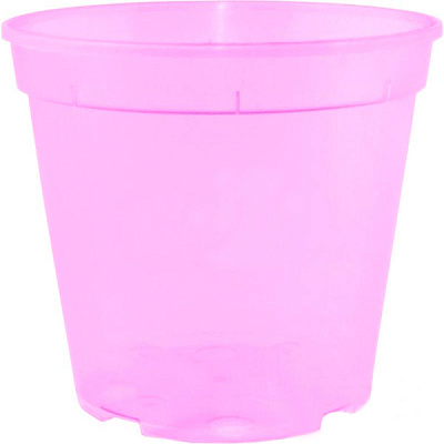 Горщик дренажний Алеана круглий 0,86л рожевий прозорий (114076)