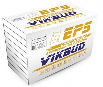 Пенопласт 25 VIKBUD EPS-S Lightweight 1м х 1м 100 мм