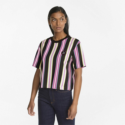 Футболка Puma SWxP Relaxed AOP Tee 53356515 р.XS рожевий