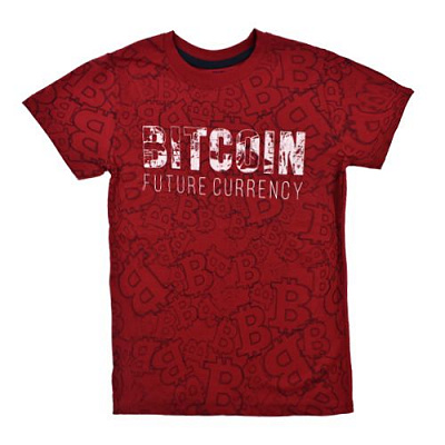 Футболка для хлопчика Macma Bitcoin р.134 червоний 9002