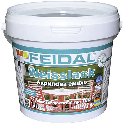 Емаль Feidal акрилова Weisslack база під тонування шовковистий глянець 1л
